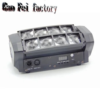 

Mini LED 8x10W RGBW Moving Head Light LED Spider Beam Stage Lighting DMX 512 Spider Light Good for DJ Nightclub Party