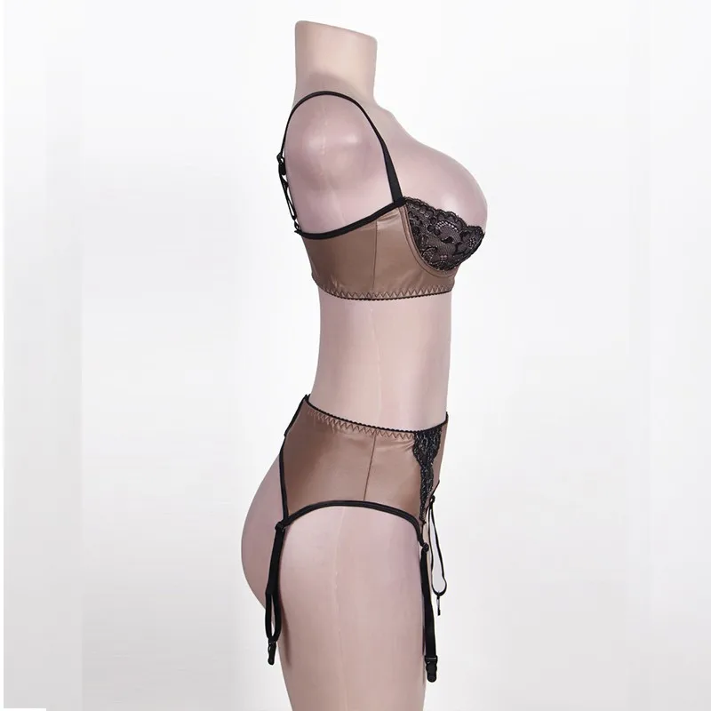 Comeonlover Half Cup Lingerie Garter Set Satin Underwire Sexy Underwear Women Set Erotic Plus Size Open Bra Panty Set RE80313 Comeonlover Half Cup Lingerie Garter Set Satin Underwire Sexy Underwear Women Set Erotic Plus Size Open Bra Panty Set RE80313
