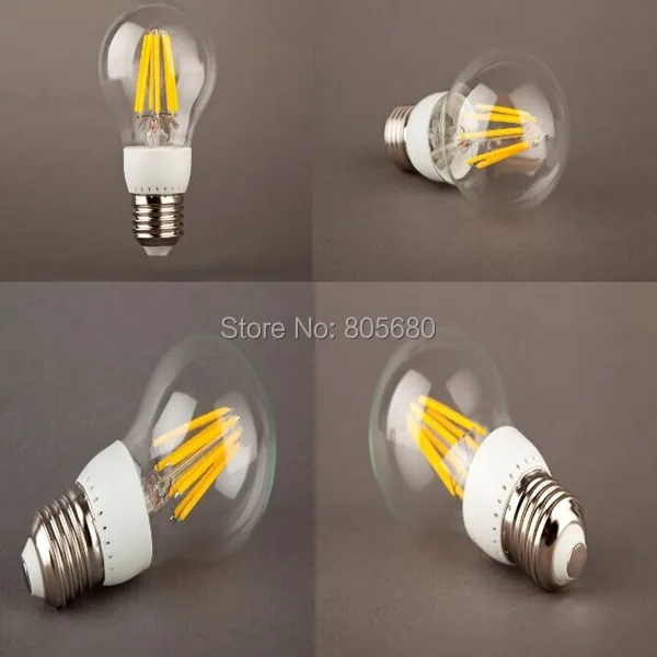 

10pcs/iot hit sale AC85~265V 360degree 4W 90-100lm/W 2700~6500K E27 Led Filament Bulb CE&RoHS certification