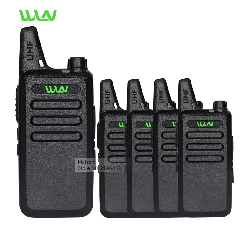 4pcs Portable Radio Set WLN KD C1 Rechargeable Walkie Talkie UHF Handheld Two Way Ham Radio