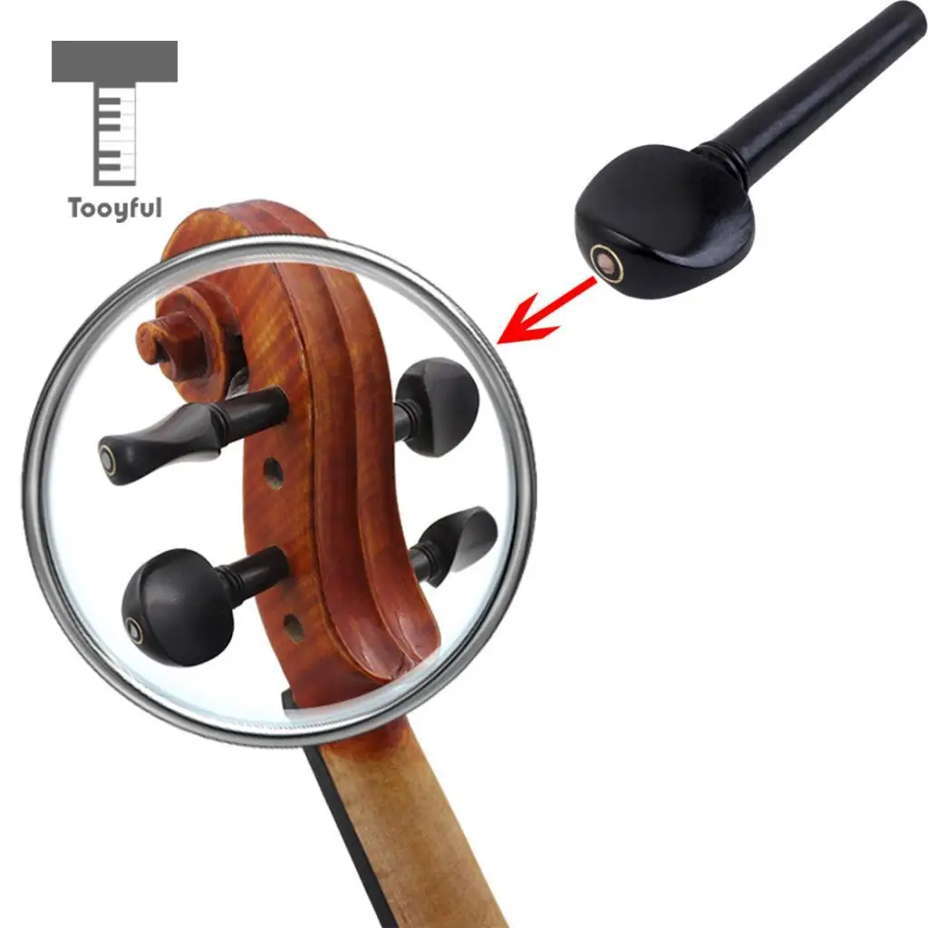 Tooyful 15 Pieces Ebony Soundpost Endpin Chinrest Screws Bridge for 4/4 Size Violin Fiddle Replacement Parts