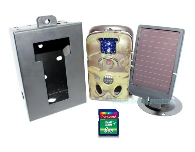 Best price at $184 Cheap Free Shipping! Pro Pack Ltl 5210A Trail Farm Hunting Camera Cam+Solar Panel+Security Box+8GB SD Card