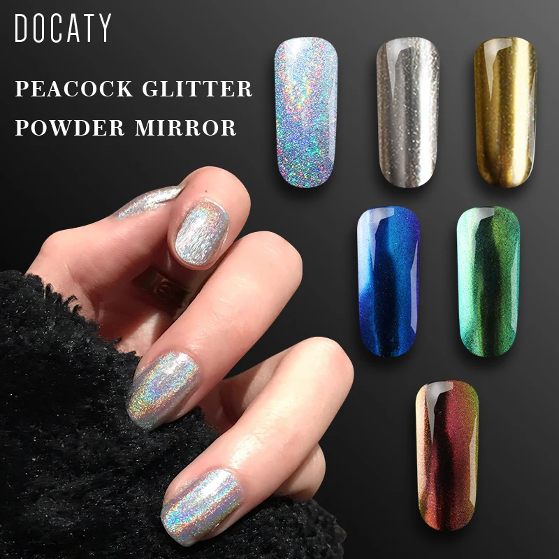 

Docaty Gel Polish Sequins Nail Art Glitter Pigment Powder Fine Nails Colorful Dust Powder Makeup Sequins for Manicure