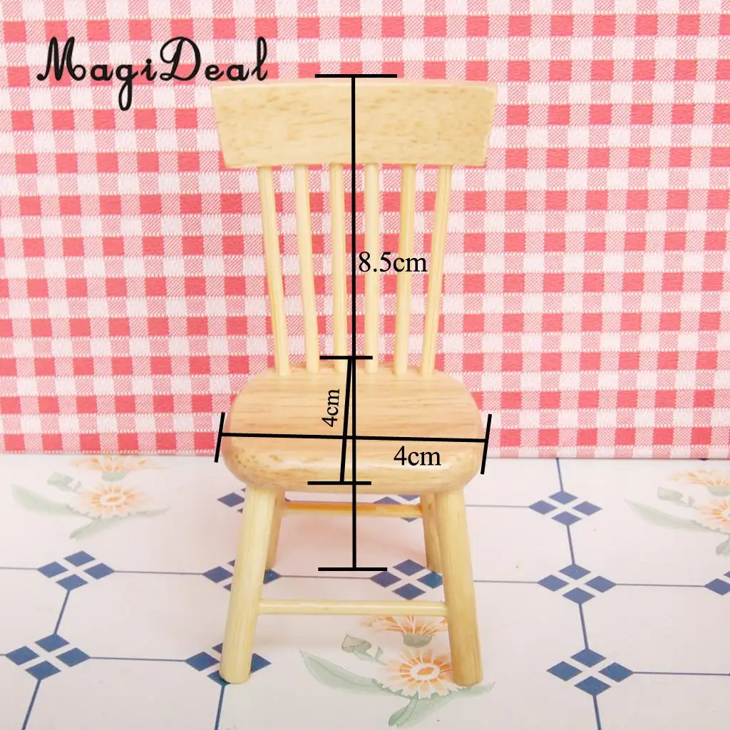 MagiDeal 5Pcs Dining Table Chair Model Set for 1:12 Dollhouse Miniature Furniture Decor Children Pretend Play Toys 2Colors