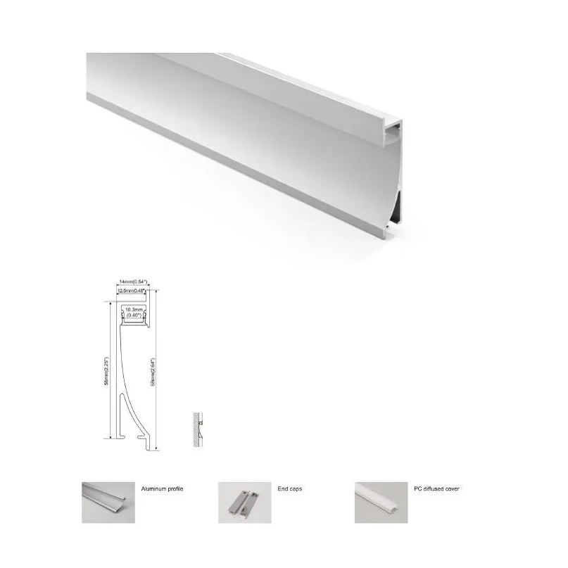 

10set 2m Recessed wall mount Slim Aluminium led extrusion profiles , slim led strip aluminum channels