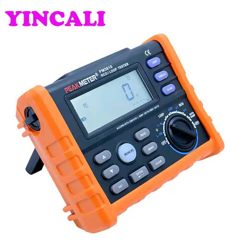 PEAKMETER PM5910 Digital resistance meter RCD loop resistance tester Multimeter Trip out Current