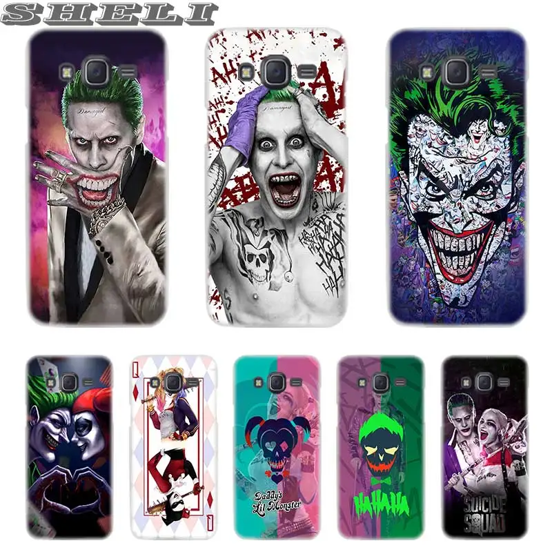 

SHELI Harley Quinn and Joker Transparent Mobile phone bags for Samsung Galaxy J2 J3 J4 J5 J6 J7 J8 2018 2017 EU 2016 Prime