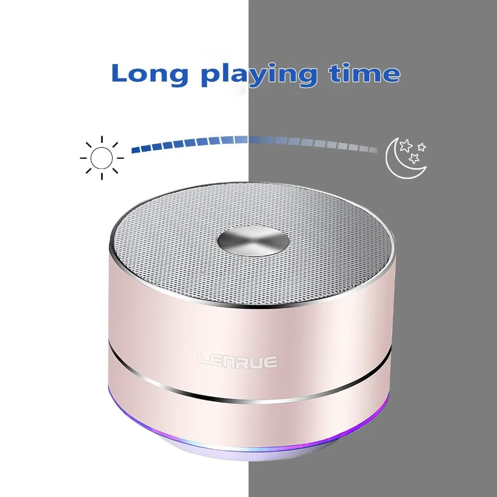 LENRUE A2 Portable Wireless Bluetooth Speaker Stereo Led Speakers with Built Mic 1
