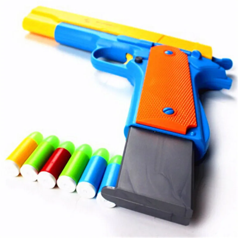 10 шт. пластиковые мягкие пули пистолет игрушечный стрелковый пистолет ручной Короткий пистолет светящиеся пули снайперская винтовка полуавтоматические пистолеты наружные игрушки