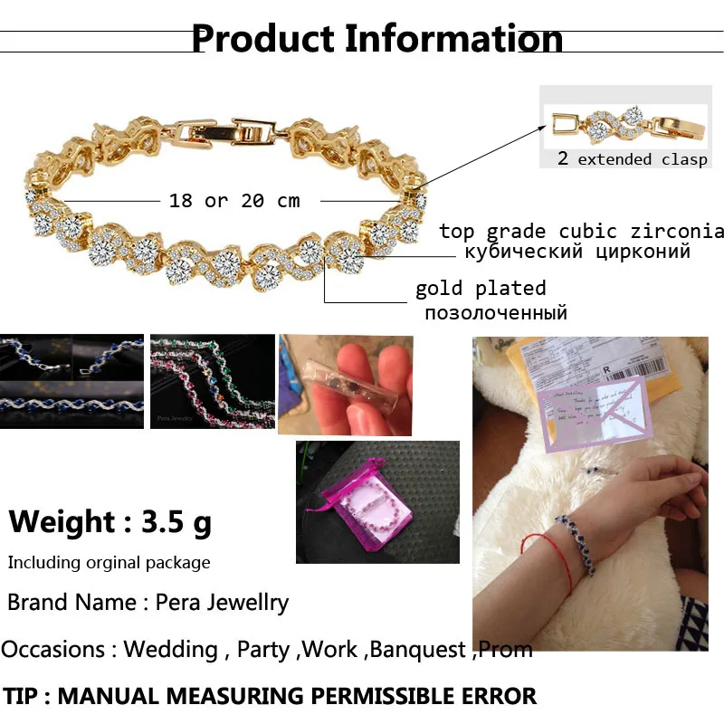 Pera CZ классические африканские и нигерийские женские вечерние S Форма золотого цвета ювелирные изделия кубический цирконий Большой Шарм браслет и браслет B103