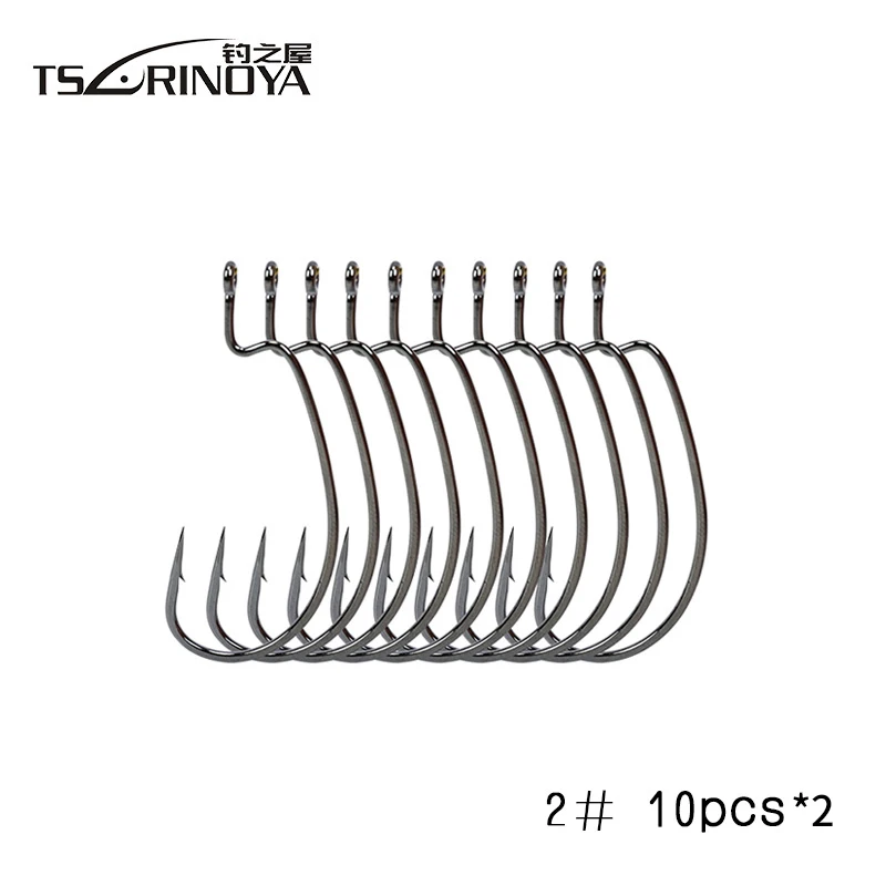 TSURINOYA Высокоуглеродистая сталь Кривошип крюк широкий живот Кривошип крючки черный никелевый крюк для мягкой приманки Рыболовная Приманка Крючок 20 шт - Цвет: Бургундия