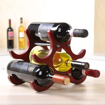 

European Wood Wine Rack 6 Bottle Holder Bar/Home Decor Cellars Champagne Wine Alcohol Beer Display Srorage Shelf Wine Accesories