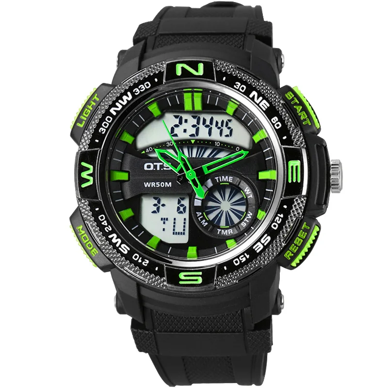 

Top Men Digital Watch OTS Brand Men's Quartz water resistant Sports men's Watches Army Military Wrist Watch Relojes hombre 2017