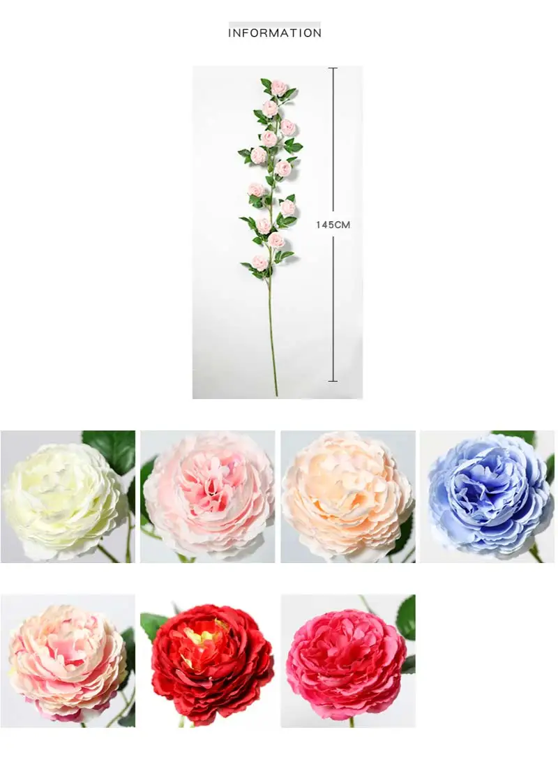 Erxiaobao розовые, красные, синие Искусственные цветы Пион поддельные розы Шелковый цветок лоза струны настенные Висячие двери дома вечерние и свадебные Декор