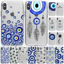 Прозрачный чехол для телефона для Iphone 7 XR с клипсами Дурной глаз иллюстрации чехол для телефона для IPhone 11 Pro MAX XS X 6s 6 7 8 плюс мягкий ТПУ чехол с мультипликационным рисунком