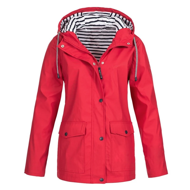 

CALOFE 2019 Spring Autumn Hiking Jackets Women Ladies Rain Jacker Outdoor Rain Coat Zippered Windbreaker Waterproof Coat Outwear