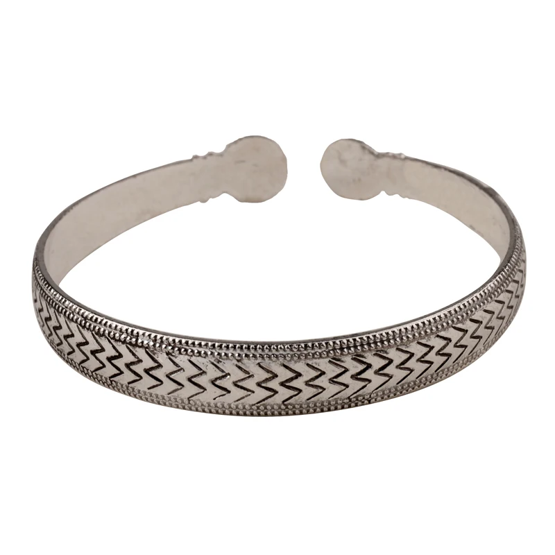 

BR134 Tibet w Modern lines vintage Miao Metal Tibetan Silver Color Cuff Bangle Bracelet gift for her Fashion