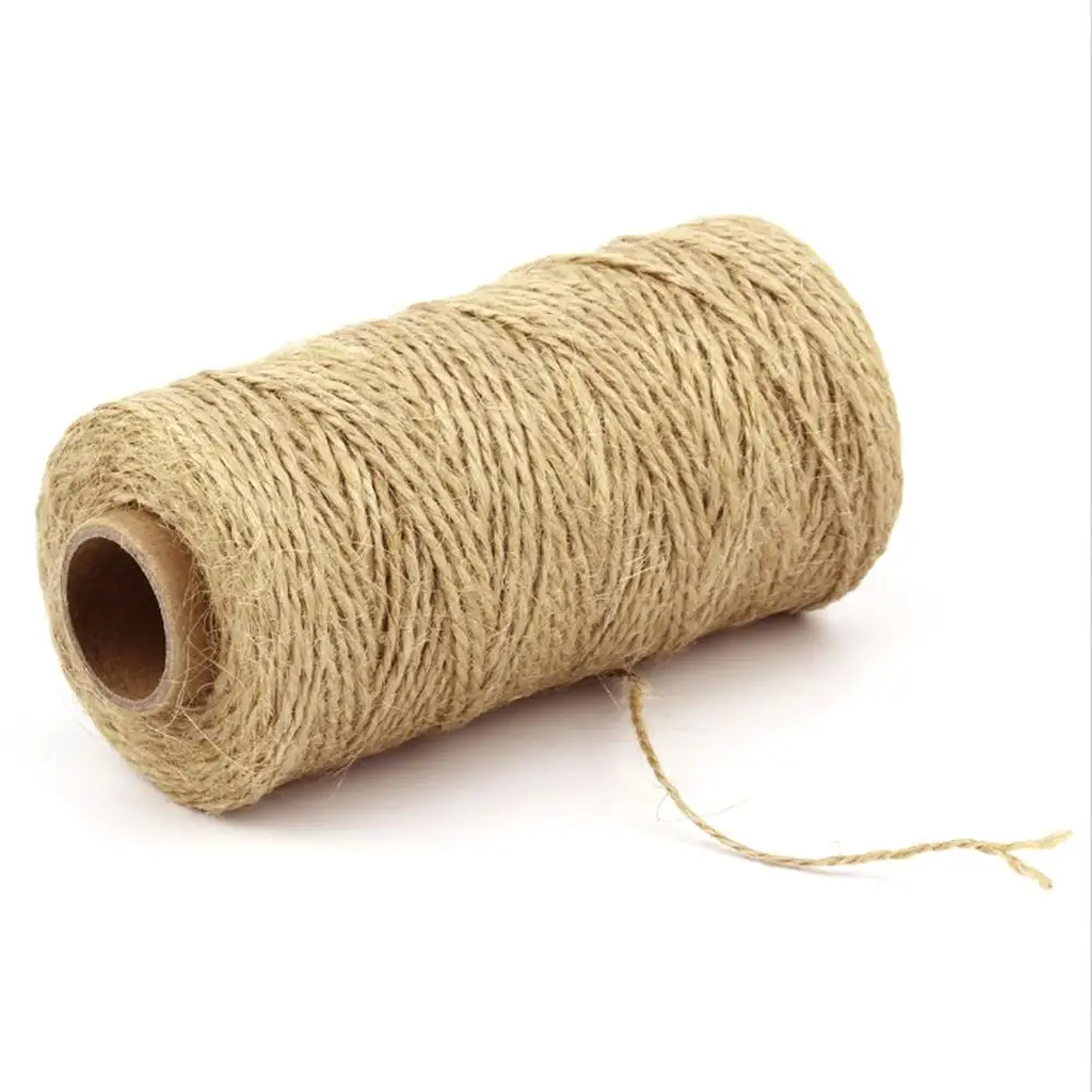 

1 Roll 100Y Natural Jute Twine Burlap String Hemp Party Wedding Gift Wrapping Cords Thread DIY Scrapbooking Florists Craft Decor