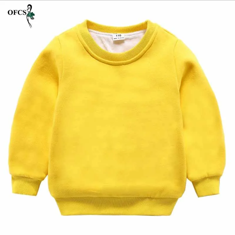 

Baby Girl Clothes Winter sports Jumper warm Fleece Sweatshirt Candy color Long sleeve Todder Boy Tops Children Cotton Kids Shirt