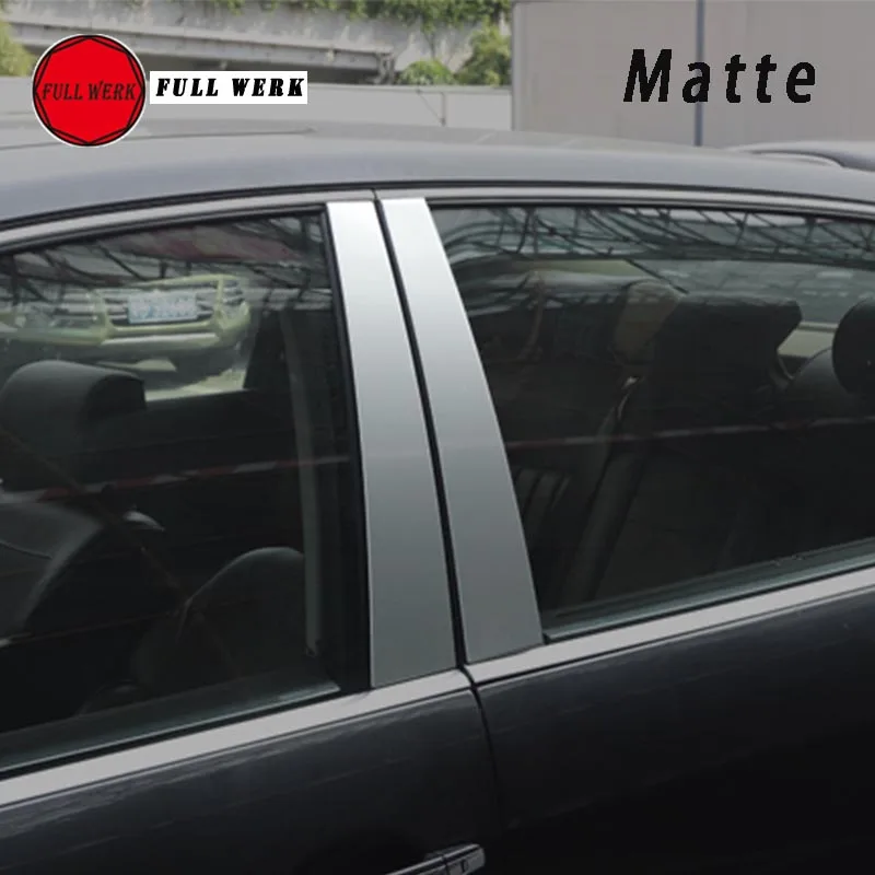 Набор из 6 шт., нержавеющая сталь, автомобильный стиль, оконная стойка, наклейка, декоративная накладка для VW Phaeton, внешние аксессуары - Название цвета: Matte Type