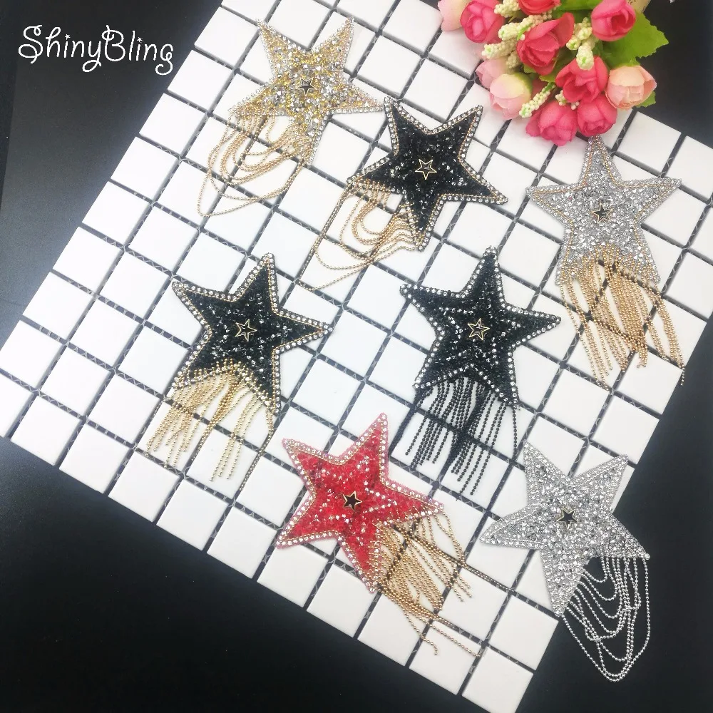 

Star beaded patches for iron on Clothing badges fashion glasses Diamond stickers t shirts applique Hat luggage accessories