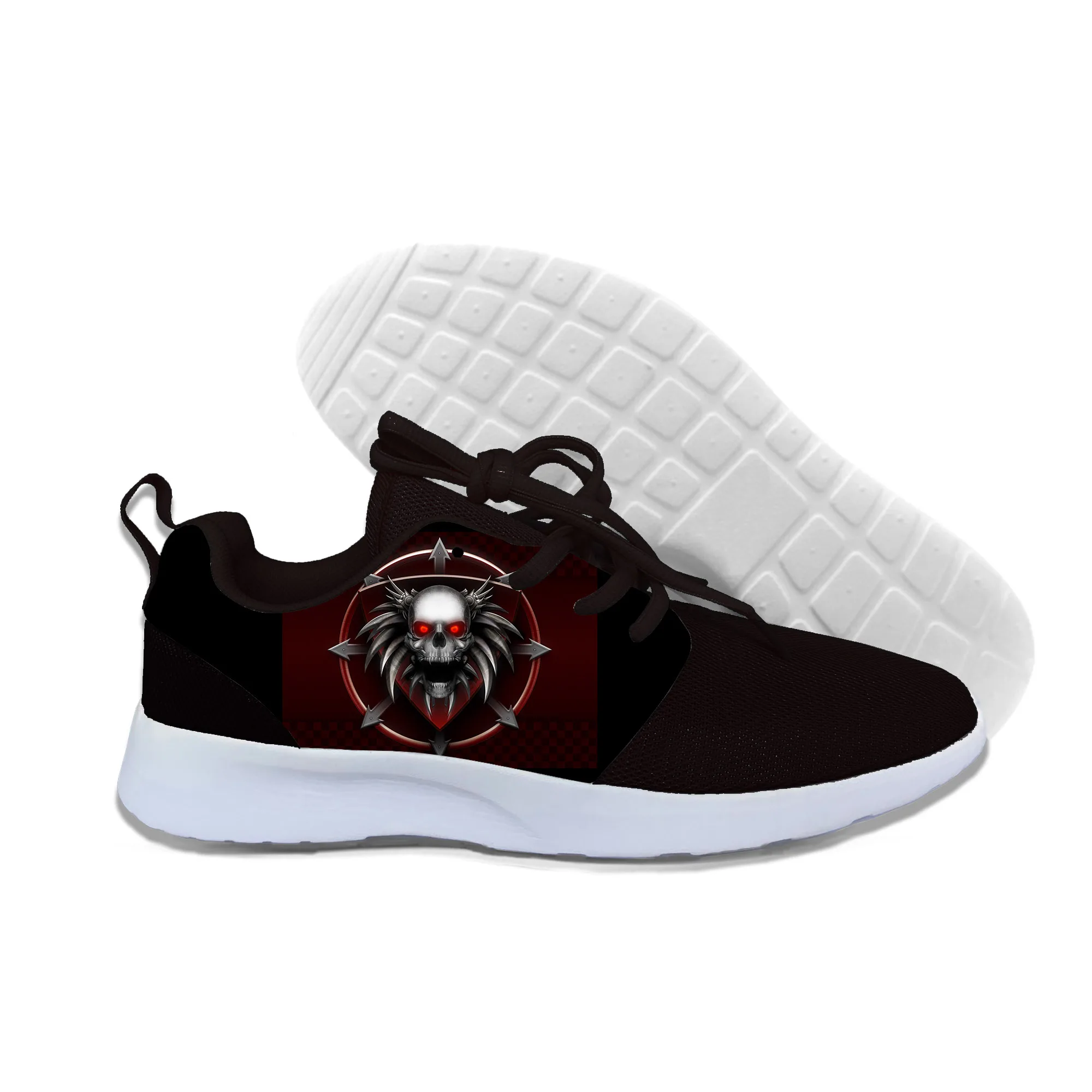 

2019 Hot Fashion Evil Skull Rock Punk Hardrock Men Women Unisex Casual Comfort 3D Printed Shoes