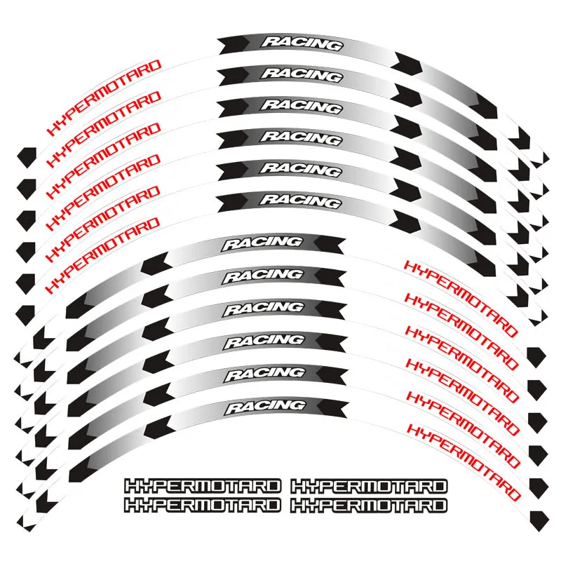 Новинка, высокое качество, 12 шт., подходят для мотоцикла, наклейки на колеса, полоса, отражающая оправа для Ducati HYPERMOTARD 1100SEVOSP 796 821821SP 939