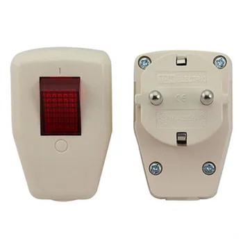 

5 x Schuko Germany Type F Rewireable Power Plug 250V 16 Amp W/ LED Indicator Switch