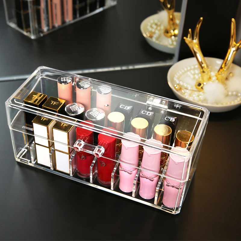 ANFEI Small 24 grids lipsticker organizer storage box plastic lipstick