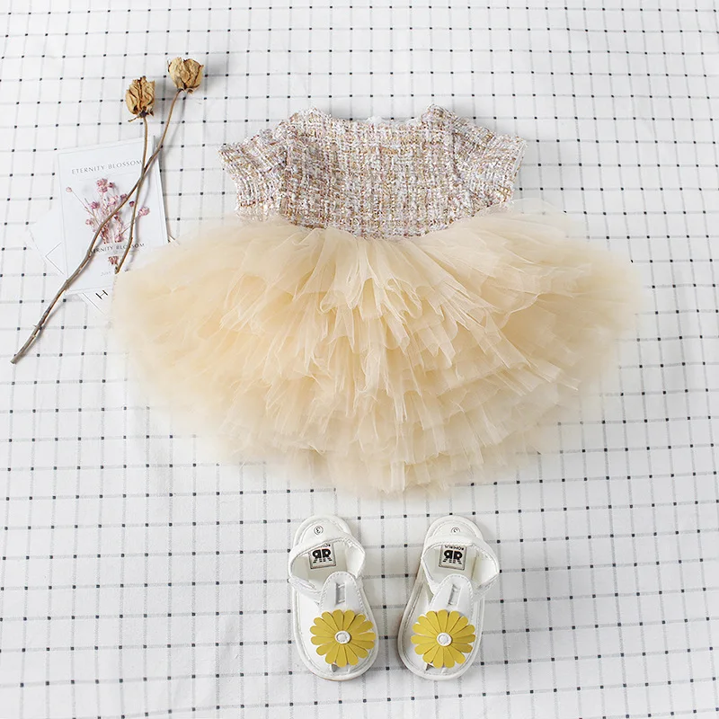 

BABY GIRLS DRESSES PRINCESS ELEGANT DRESSES TODDLER KIDS CLOTHES LACE BALL GOWN YELLOW COURTLY SKIRTS CUTE ELEGANT FOR BANQUET