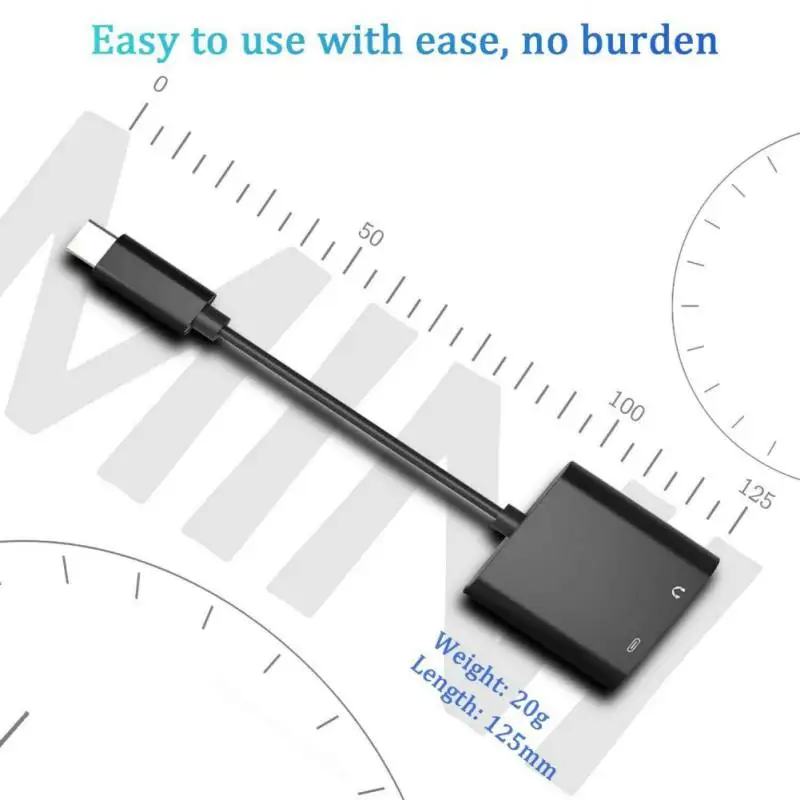Адаптер Type C 2 в 1 USB с разъемом папа на 3 5 мм мама стереонаушники цифровой аудио