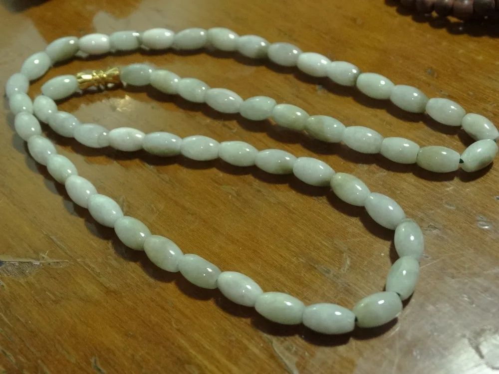 

ddh001373 100% Natural A Jade Jadeite Elliptic beads Necklace