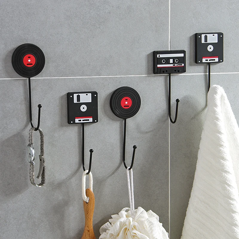 Creative Self Adhesive Iron Hooks Wall Door bags Clothes Coat Hat