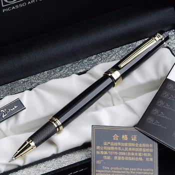

Pimio 917 Luxury Black With Golden Clip Roller ball Pen With Original Gift Case 0.5 mm Black Ink Refill Ballpoint Pens