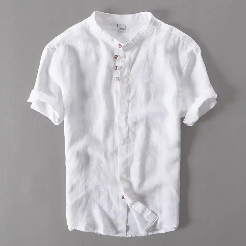 Camisas masculinas de linho puro Clearance