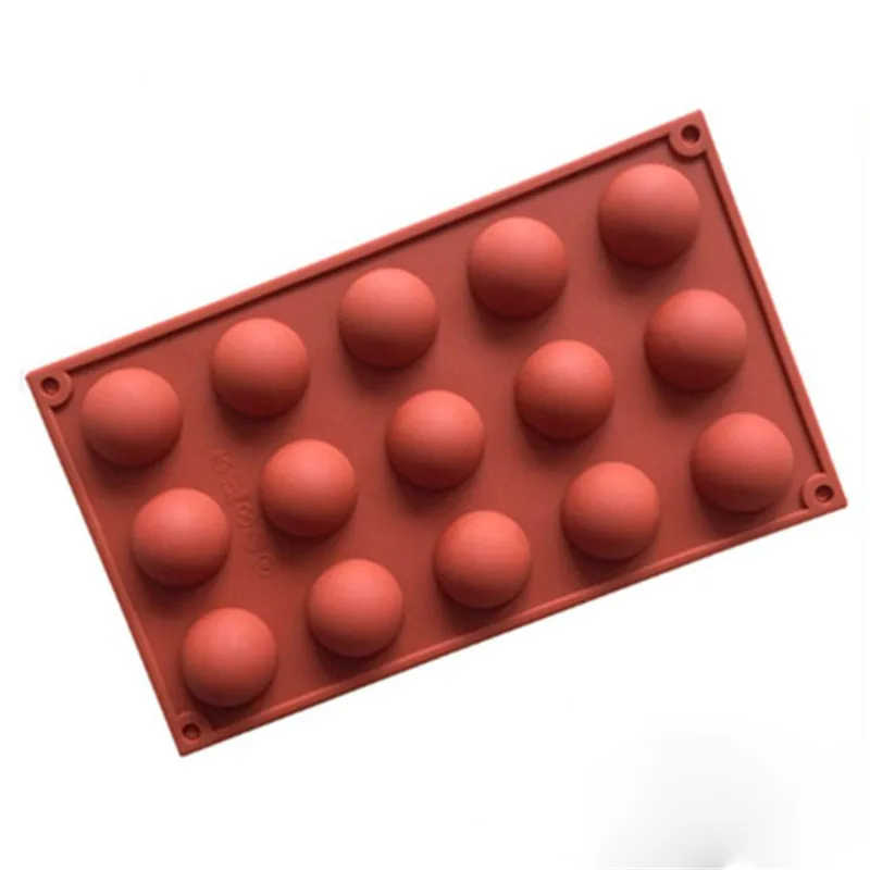 

15 Holes Ball silicone mold cake pastry baking round shape soap Jelly pudding ice mould silicone chocolate candy fondant forms