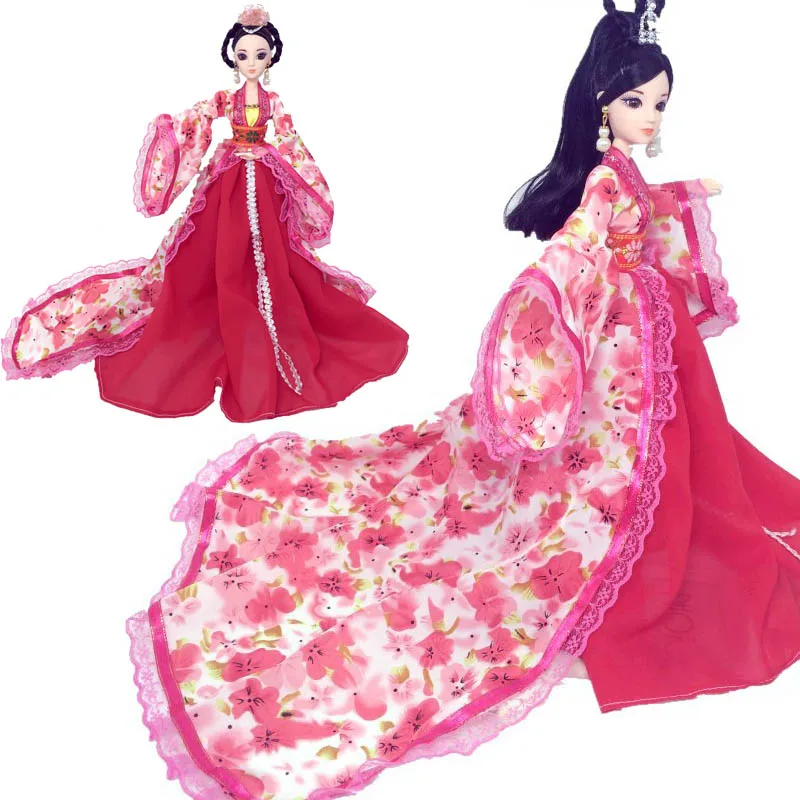 Миниатюрный косплей, традиционный китайский древний красивый костюм, Одежда для куклы Барби, вечерние платья, аксессуары для куклы