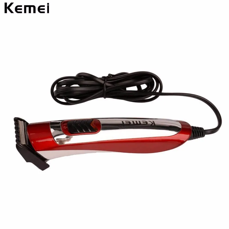 Kemei дешевые проводные электрические машинки для стрижки волос профессиональный триммер для волос с титановым стальным лезвием низкая вибрация и низкий уровень шума дизайн