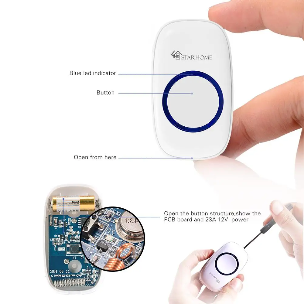 LumiParty Starhome 2 в 1 Беспроводной человека Pet дверной звонок для ...