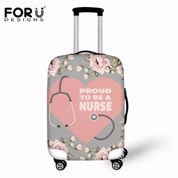

FORUDESIGNS Proud Nurse Print Travel Thickest Elastic Luggage Cover Cartoon Suitcase Protective Cover, Apply to 18-30 Cases