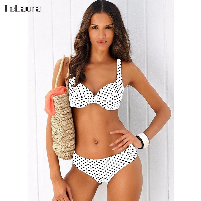 Conjunto de Bikini 2019 Push Up traje de baño de mujer Retro traje de baño de talla grande sólido Bikini Vintage mujeres Biquini traje de baño M-XXXL