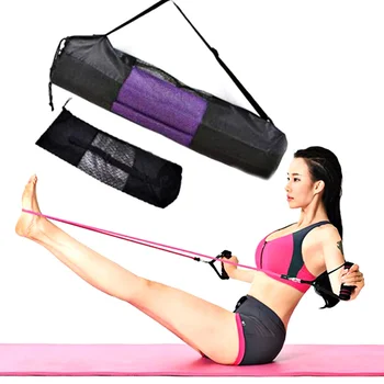 

New Convenience Black Portable Yoga Mat Bag Case Nylon Pilates Carrier Mesh Adjustable Strap Sport Tool Style Not Include Mat