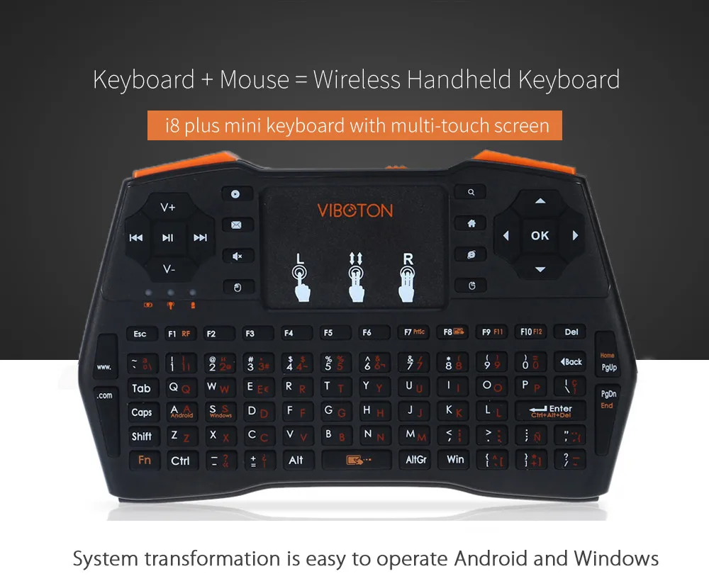 

i8 Plus Handheld Mini Wireless Keyboard With TouchPad For Orange Pi/Raspberry Pi 3 Andriod TV Box/XBOX360 Gaming Keyboard