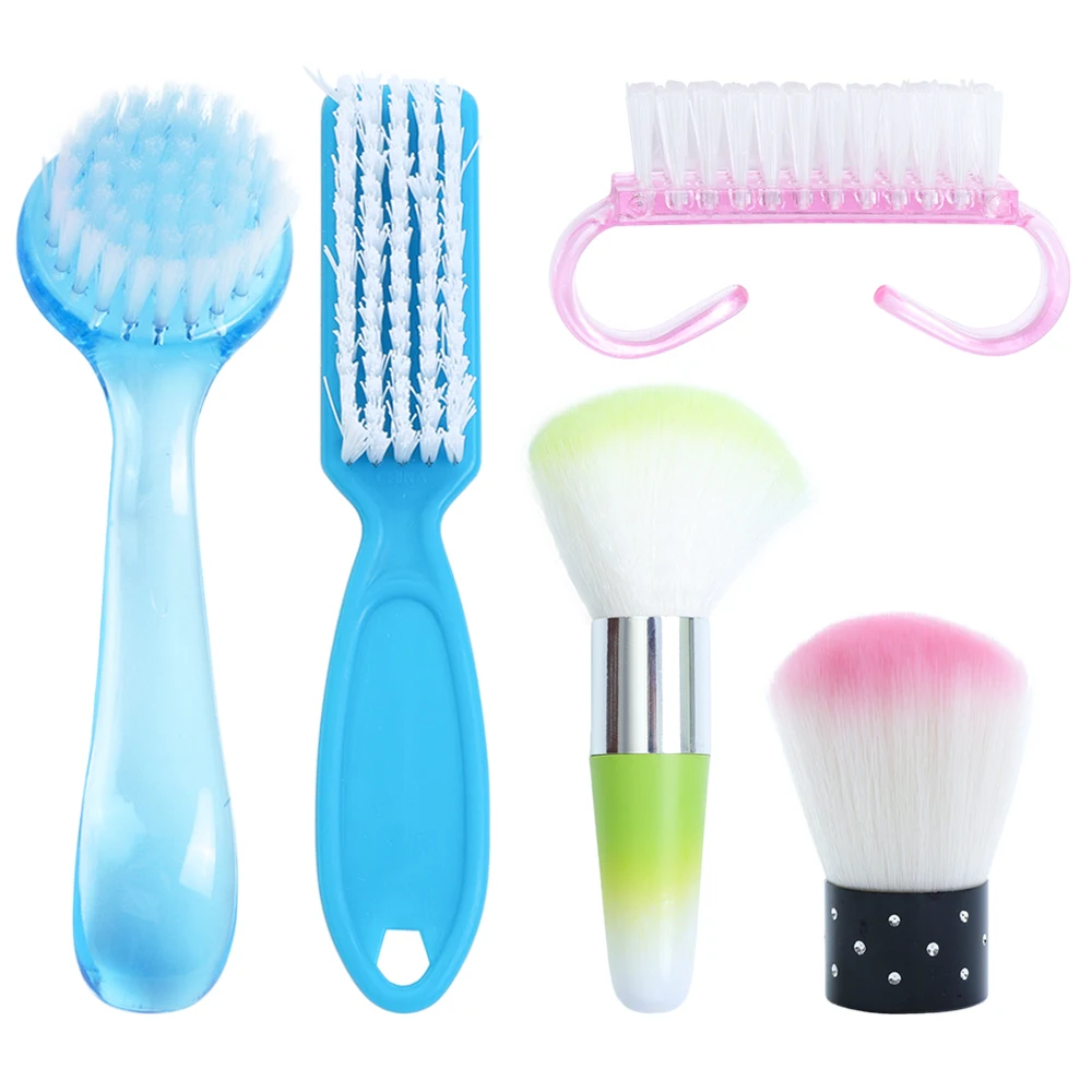 1PC 6 Types Nail Brush Cleaning Remove Dust Powder Plastic