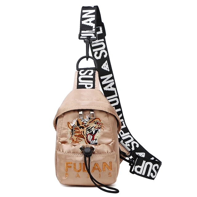 Женская сумка на грудь, сумка на пояс, стиль, Сумка с вышивкой и надписью, женская сумка в стиле хип-хоп, хип-хоп, сумка для путешествий, на каждый день - Цвет: Khaki