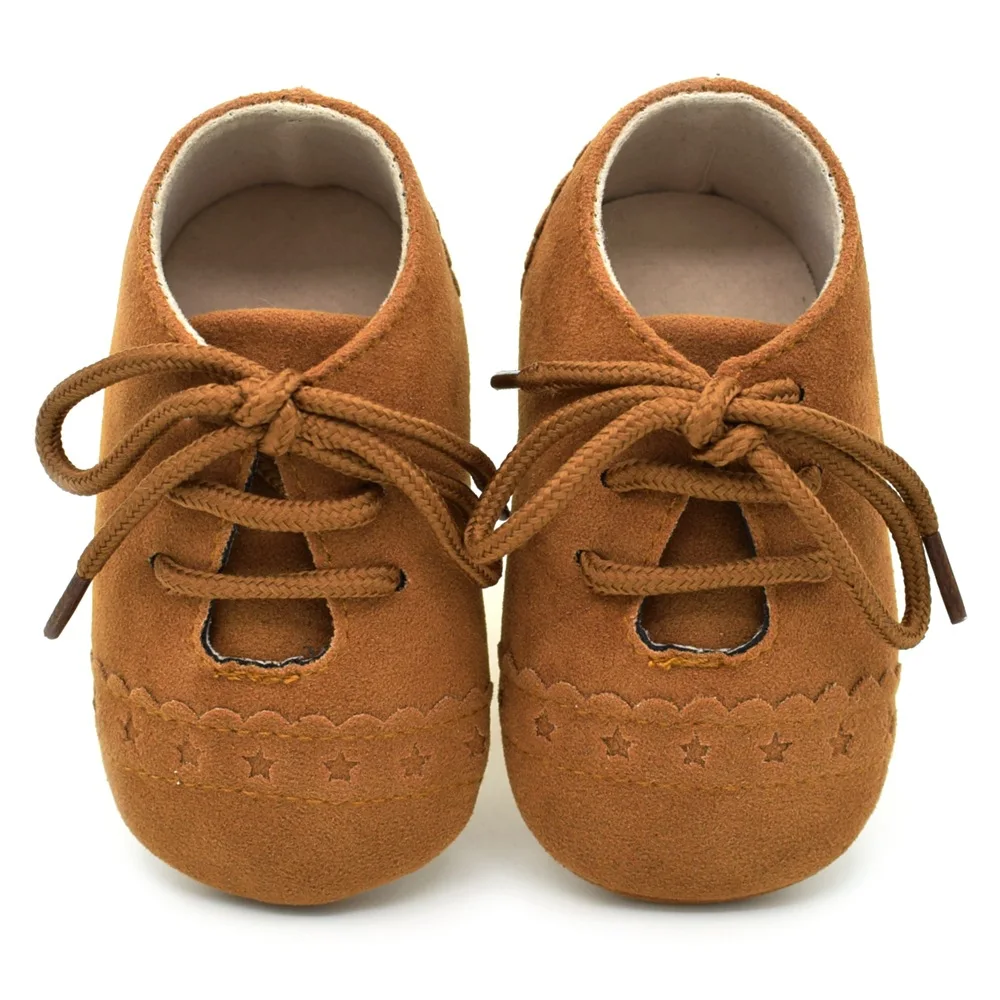 Горячие Новорожденный ребенок Впервые Обувь для прогулок для девочек и мальчиков Мягкая нубук Prewalker противоскользящая обувь мокасины, обувь для малышей