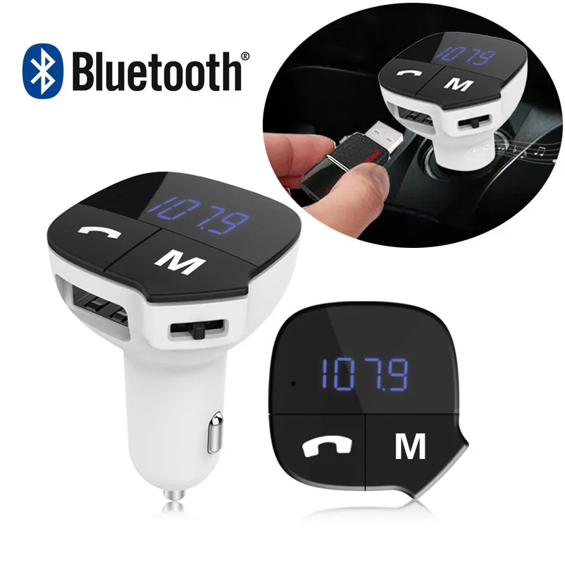 Fm-передатчик Bluetooth MP3 плеер Handsfree Беспроводные 3,5 мм автомобильные модуляторы FM для автомобилей ЖК-дисплей FM передатчик автомобильное зарядное устройство