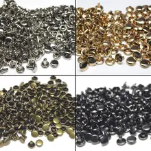 100set di 6/8 millimetri di Metallo Doppio Cap Rivetti Studs Rotonda Rivetto per il Mestiere Del Cuoio della Cinghia Del Sacchetto di Abbigliamento abbigliamento scarpe Collare Dell'animale Domestico Della Decorazione