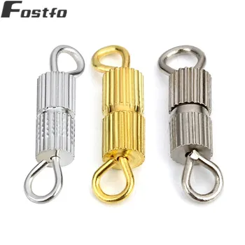 

Fostfo 50pcs/lot Gold/Rhodium/Silver Color Clasps For Bracelet Necklace Screw Clasps Jewelry Making Supplies Wholesale 14*3mm
