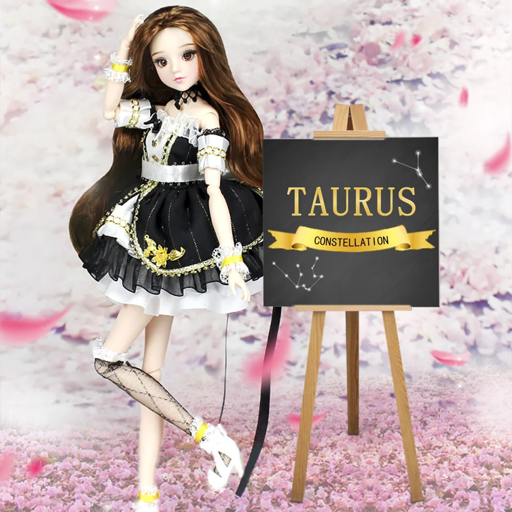 

Bjd doll Girls 35cm Joint body doll Taurus Constellation Series Brown hair bjd doll toys for girls